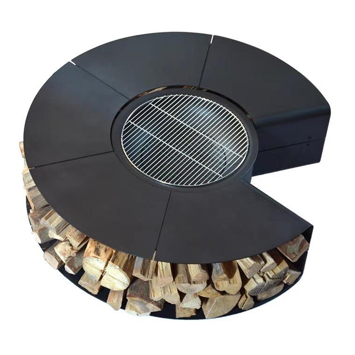 Outdoor smokeless steel gas fire pit table